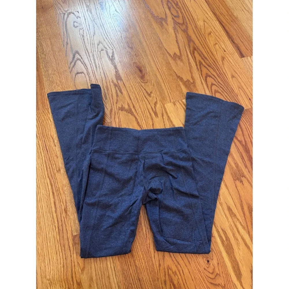 Alo Yoga High Waist Alosoft Flare Leggings Navy Blue‎ Heathered Yoga Pants XS